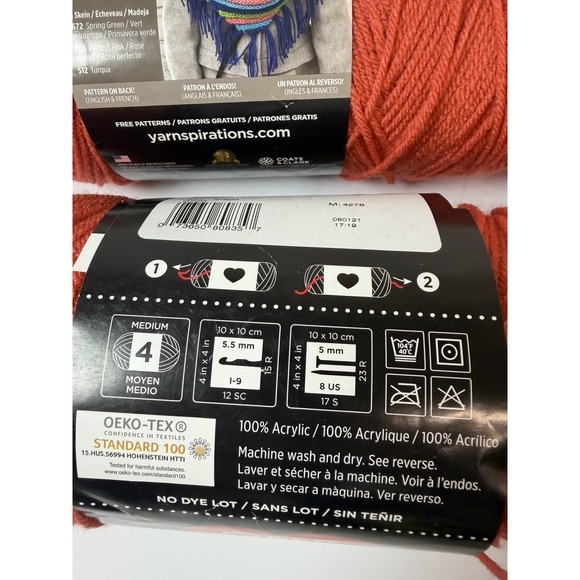 Red Heart Super Saver Yarn Coral 5 Skeins 7oz 364 Yds Each - Picture 5 of 8